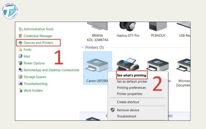 Khắc phục lỗi máy in không in được bước 2